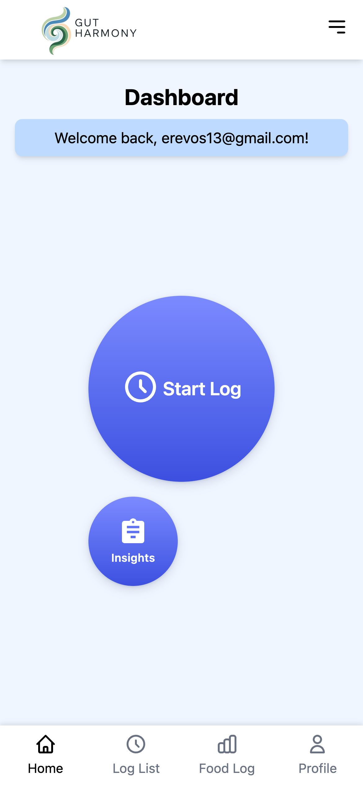 IBS Harmony App Interface